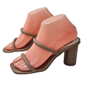 Dolce Vita Noles Cafe Croco Block Heel Sandals Womens 6